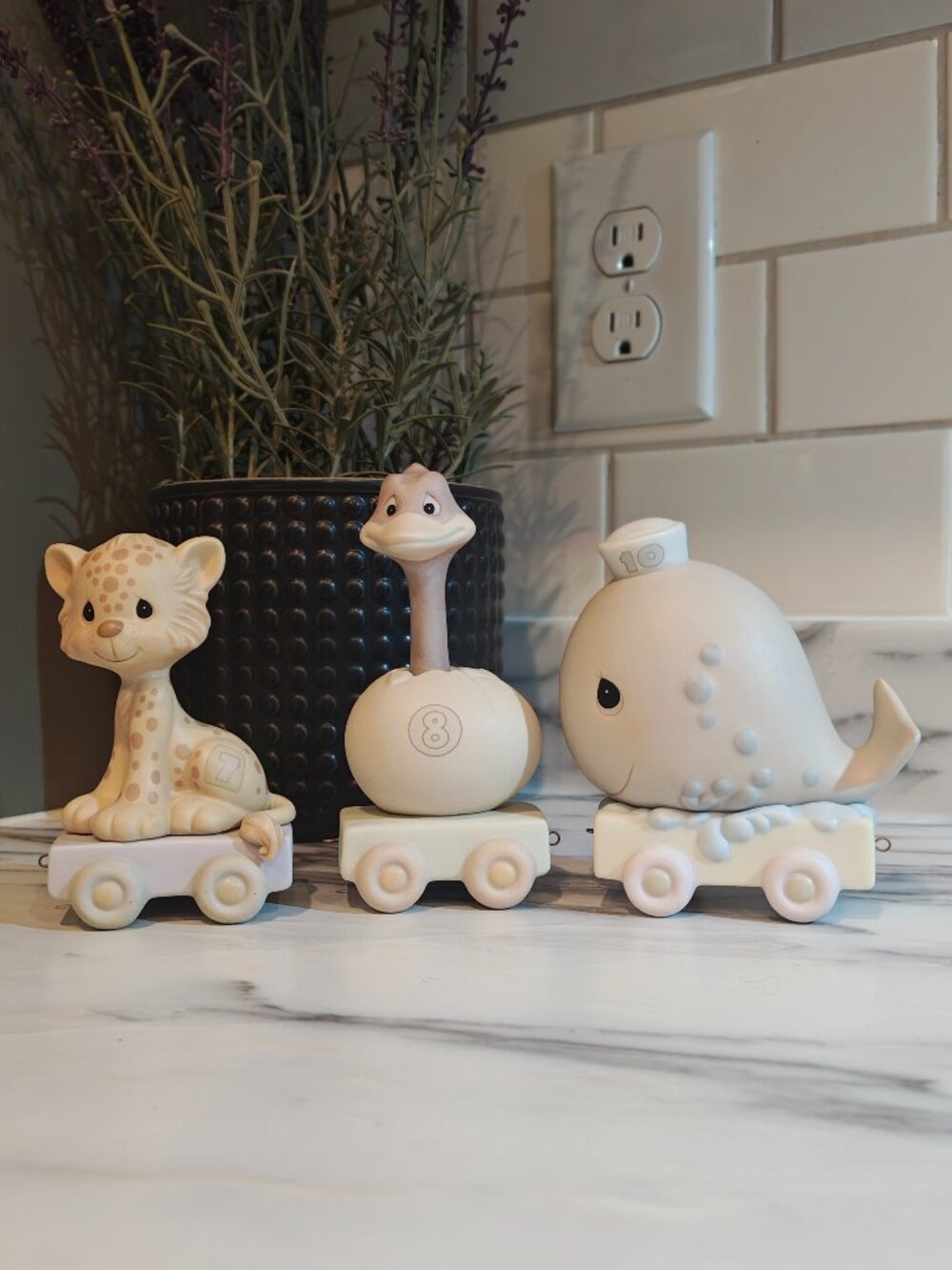 Vintage Precious Moments Birthday Train Figurine Lot – Ages 7, 8 & 10